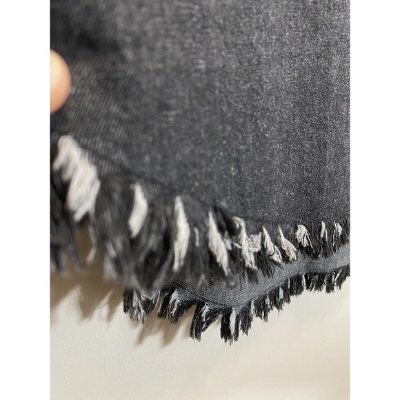 Francis Cabrel SMALL Faint‎ Black Denim Collared Pockets Frayed Hem Shirt Dress - Picture 4 of 8